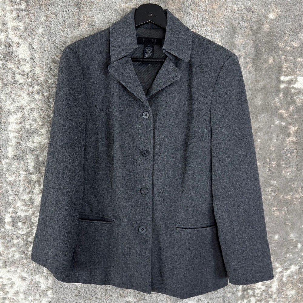 The Limited Size M Stretch Professional Career Blazer Jacket Gray Women